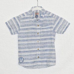 Baby boy's white blue striped button shirt LCW